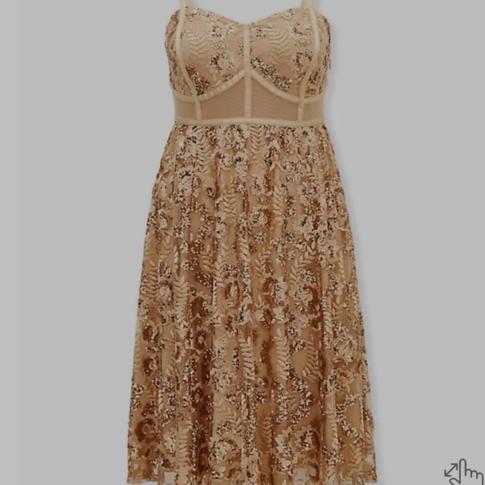 Torrid special occasion gold dress, worn once